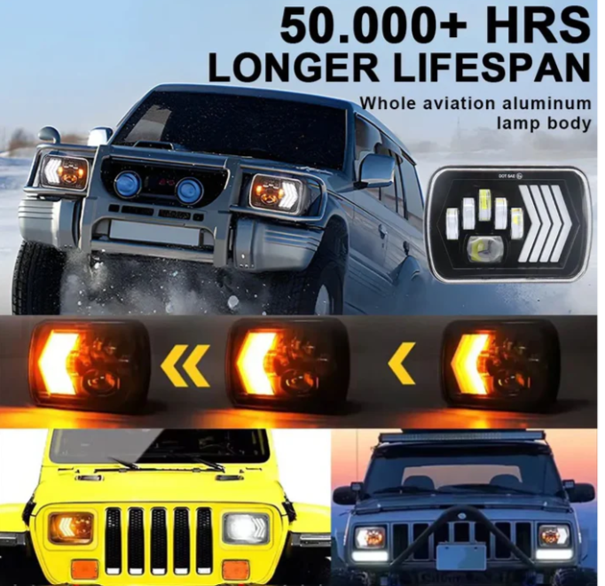 Faros Led Rectangular Bicolor 2pcs SY-GZD0549