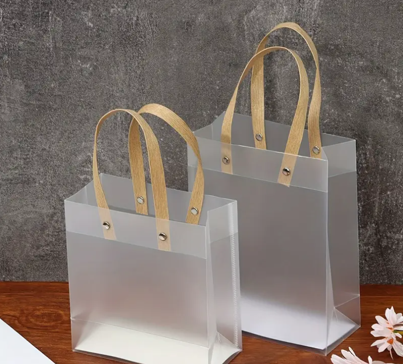 Bolsa de regalo Transparente con Asas - Perfectas para Almacenamiento de Joyas, Cosméticos | Ideales para Regalos de Boda & Bolsas de Regalo para San Valentín, Pascua, Compras, Fiestas, Bolsas de Manualidades