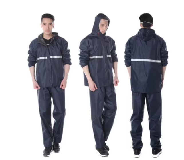 Impermeable con reflectivo azul SN-1356