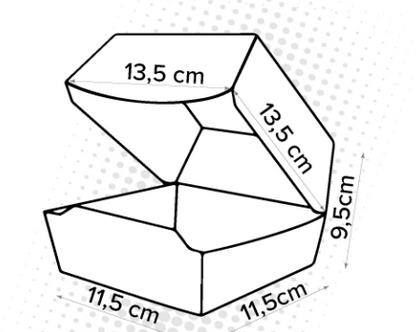 CAJA DE HAMBURGUESA IMPRESA PAQUETE DE 25 UNIDADES
