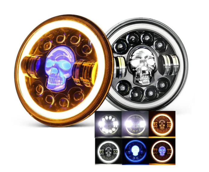 Faro led redondo tipo calavera RGB 1pc SY-GZD0522