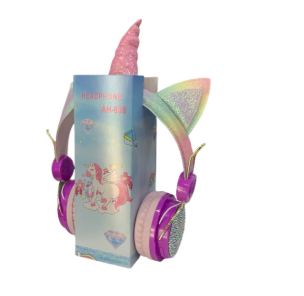 Audífono Bluetooth unicornio AH-808 brillos