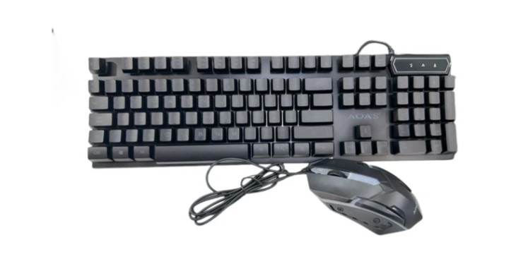 Teclado y mouse con luz para computadora AOAS M-300