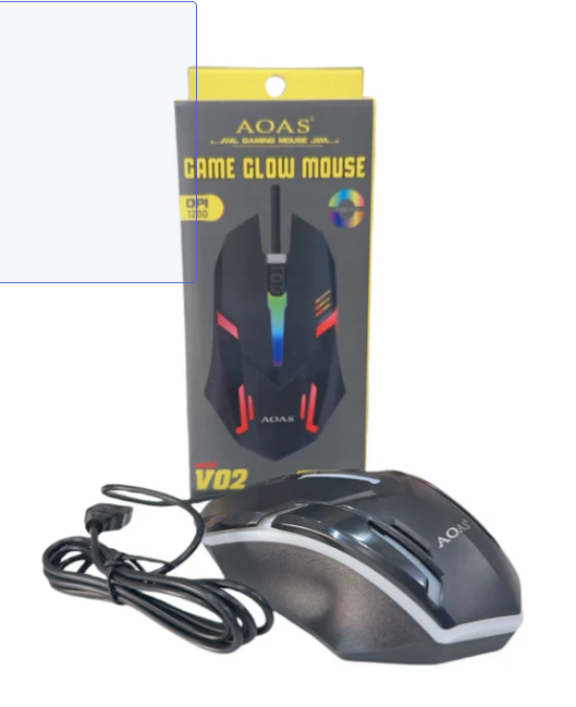 Mouse gaming con cable y luz AOAS V02