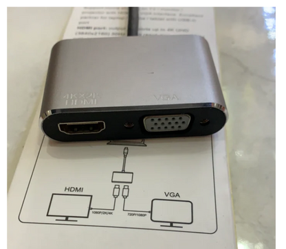 Adaptador tipo-C a HDMI+VGA 4KX2K