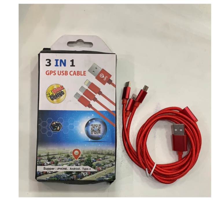 Cable 3 en 1 GPS IPHONE V8 TIPO C