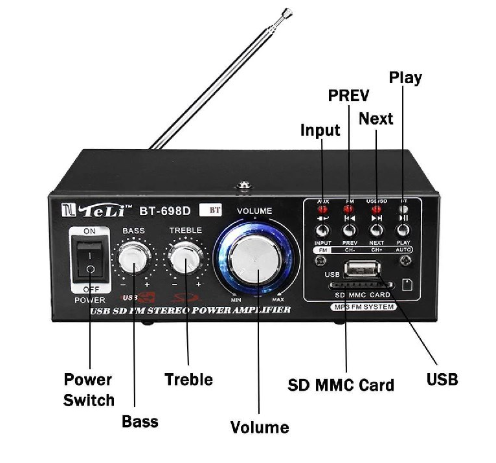 Amplificador de sonido 180 watts