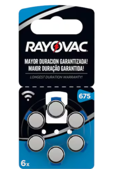 PILA 10 RAYOVAC  675AUZ  BLISTER DE 6 UNIDADES