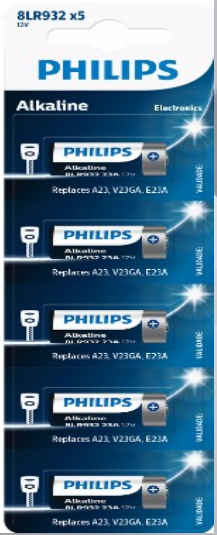 PILA PHILIPS 23A  23A  BLISTER DE 5 UNIDADES