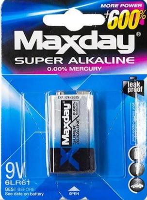 BATERIA 9V  MAXDAY ALKALINA  1003