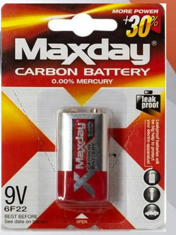 BATERIA 9V  MAXDAY DE CARBON  1040