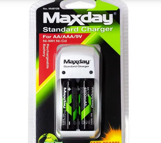 CARGADOR MAXDAY  CON PILAS AAAX2  1105