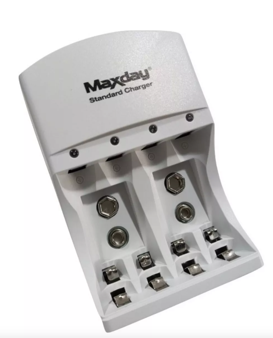 CARGADOR MAXDAY   DE PILAS AAX4, AAAX4 Y BATERIA DE 9V   1100