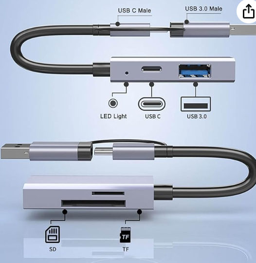 HUB  USB3.0  TIPO C  SD TF  XJF-806