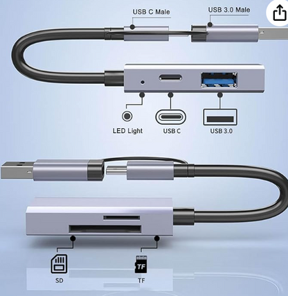 HUB  USB3.0  TIPO C  SD TF  XJF-806