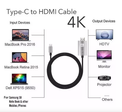 CABLE  TIPO C A HDMI 4K   T9 PLUS