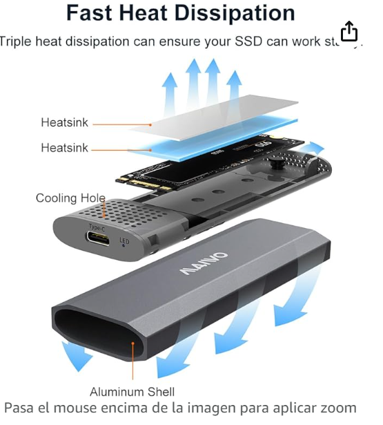 ENCLOSURE USB PARA SSD O M2  10GBPS R10PR01