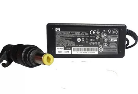 CARGADOR DE LAPTOP HP HP65W PUNTA AMARILLA 4.8*1. 7MM 18.5V-3.5A