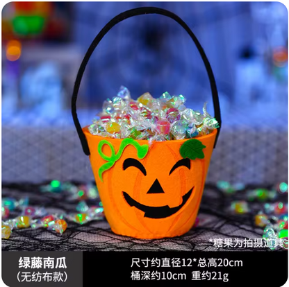 cubo de dulces no tejido para halloween