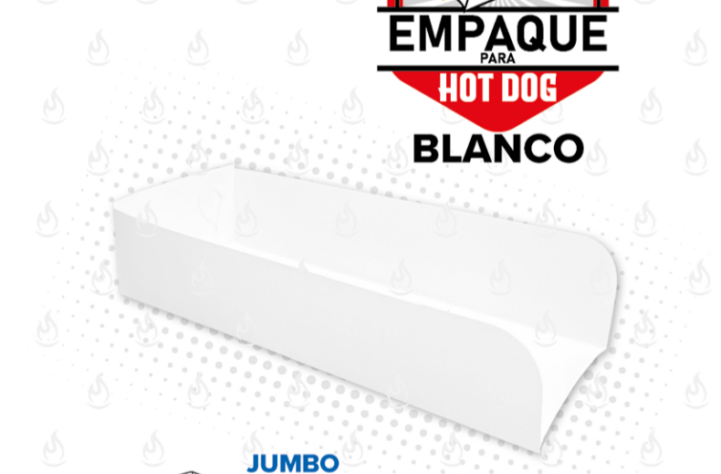 EMPAQUE PARA HOT DOG BLANCO PAQUETE DE 100 UNIDADES