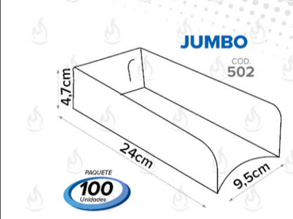 EMPAQUE PARA HOT DOG BLANCO PAQUETE DE 100 UNIDADES