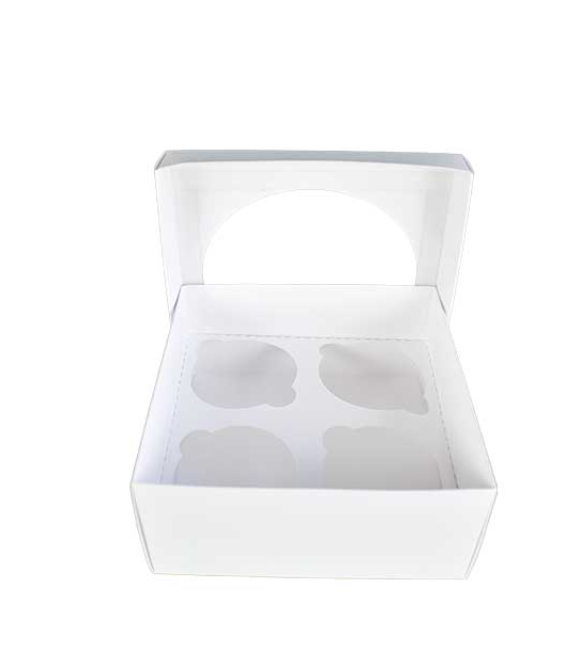 CAJA PARA CUP CAKE BLANCO PAQUETE DE 12 UNIDADES