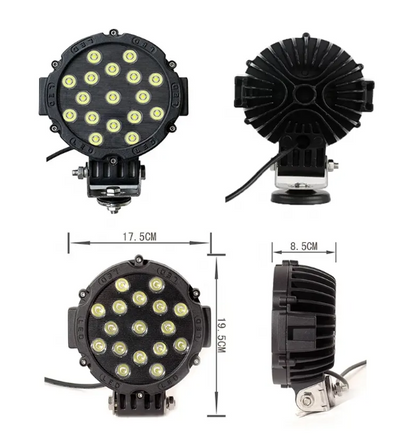 Faro led redondo 7" H4 con base para jeep