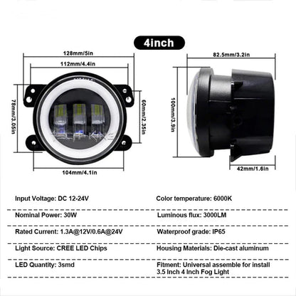 Neblinero con aro universal 3,5 pulgadas 2PCS HW-WD-268