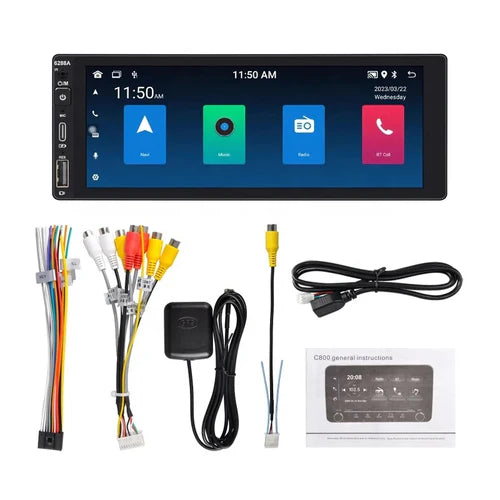 Radio Android 6.9” 1 din con CarPlay CTC-6890