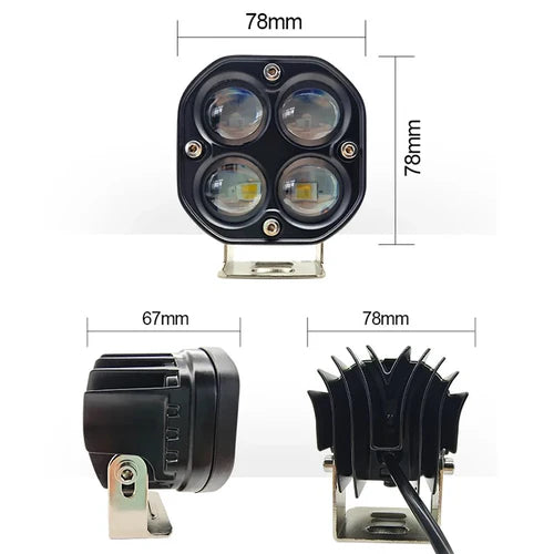 Barra led cuadrada bicolor 4 lupas HW-GZD-273/CY-4250A