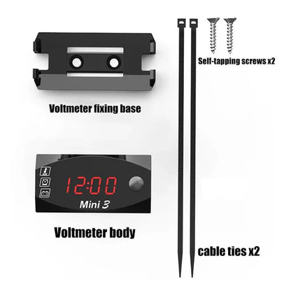 Voltimetro 3 en 1 para moto HW-DYB-208